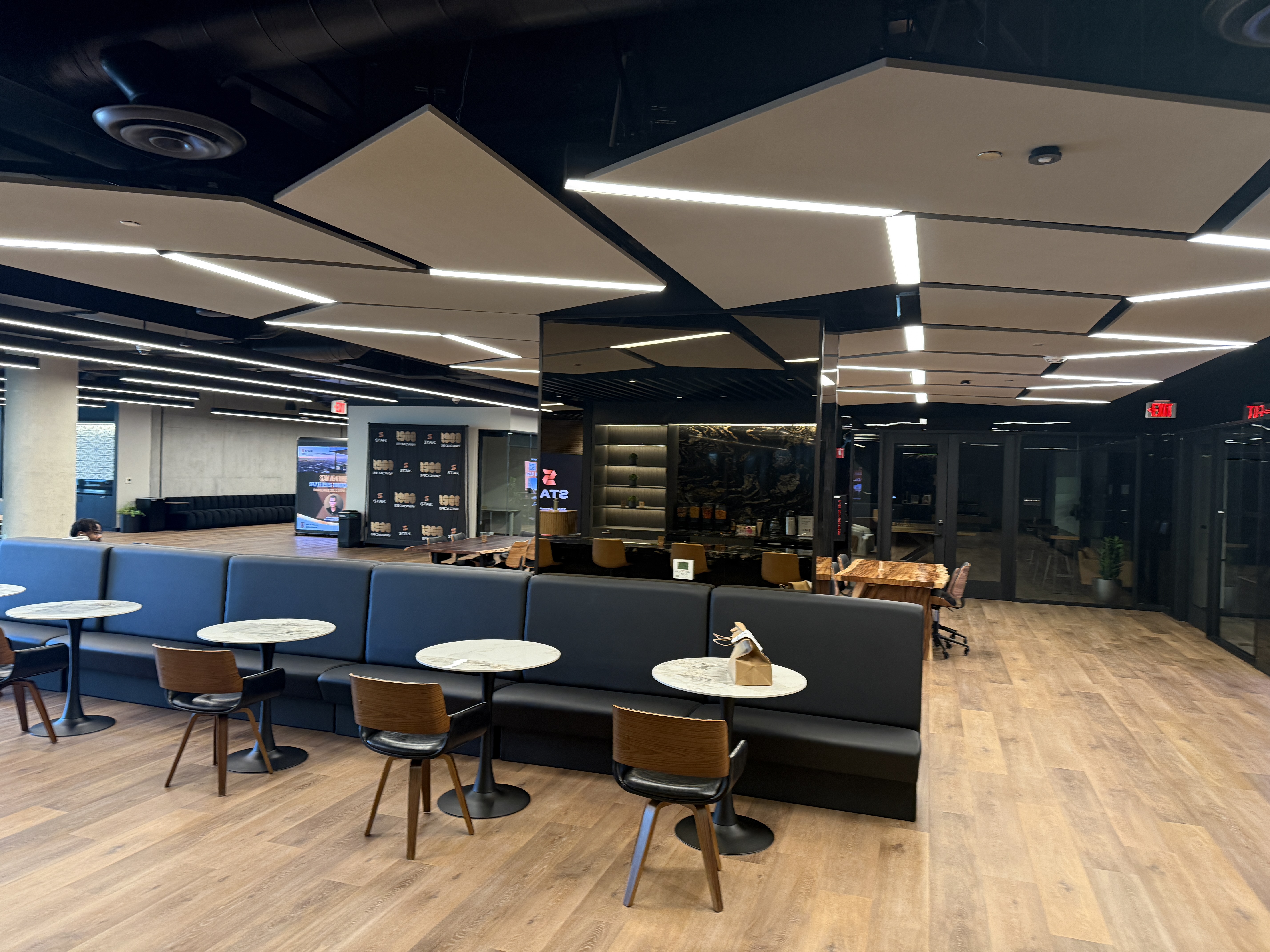 STAK Space seating area with acoustic panels